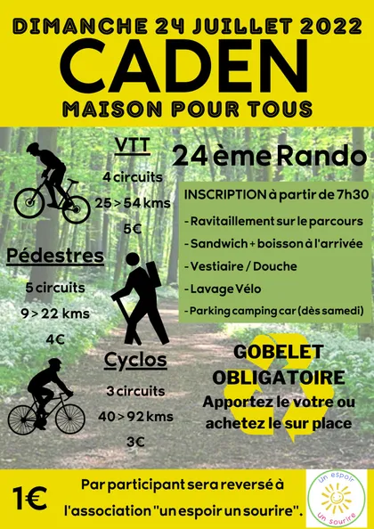 Affiche du 24ᵉ Tri-Rando de Caden, dimanche 24 juillet 2022