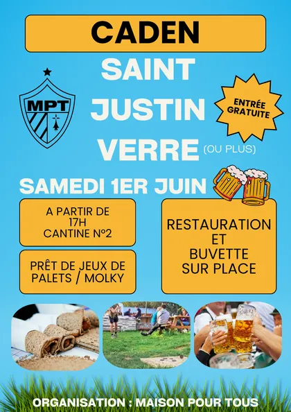 Affiche de la Saint Justin de Caden, samedi 1er juin 2024