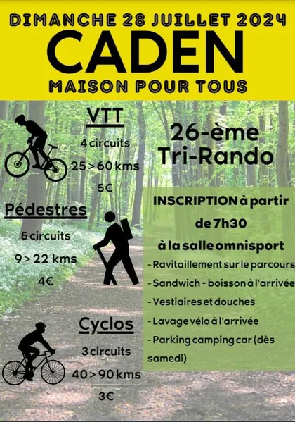 Affiche du 26ᵉ Tri-Rando de Caden, dimanche 28 juillet 2024