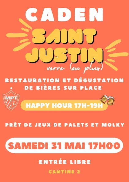 Affiche de la Saint Justin de Caden, samedi 31 mai 2025